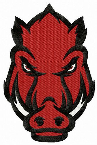 Arkansas Razorbacks secondary logo machine embroidery design