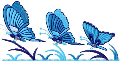 Three butterflies free embroidery design