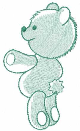 Light green teddy bear free embroidery design
