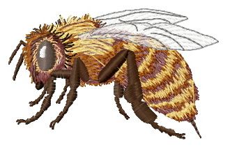 Bee machine embroidery design