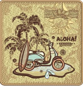 Aloha embroidery design