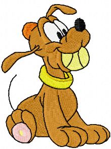 Pluto with Ball machine embroidery design