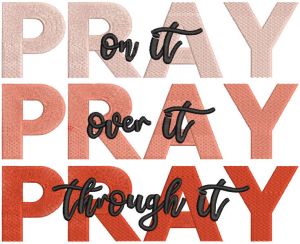 Pray pray pray embroidery design
