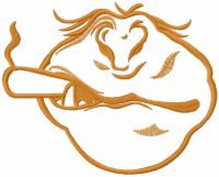 Monkey face mask embroidery design