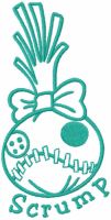 Scrump head one colored embroidery design