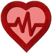 Heart cardio symbol embroidery design