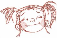 Smiling girl face free embroidery design