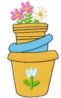 Flower pot free embroidery design 2