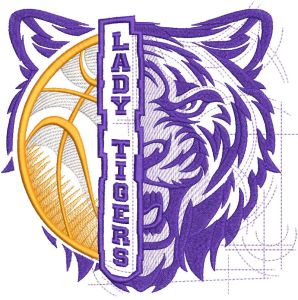 Lady Tigers Logo embroidery design