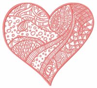Mosaic heart embroidery design