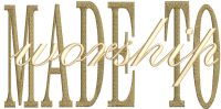 Made to worship inscription embroidery design