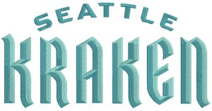 Seattle Kraken Wordmark Logo embroidery design