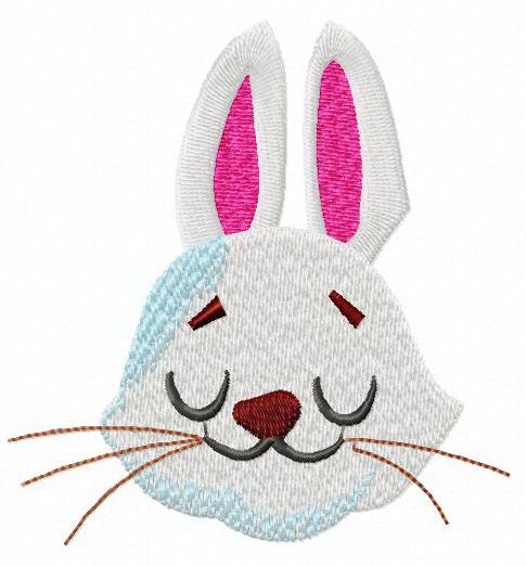 Dreamy bunny muzzle machine embroidery design