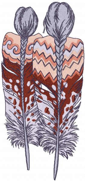 Indians in ponchos embroidery design