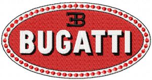 Bugatti oval logo embroidery design