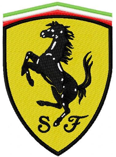 Ferrari machine embroidery design