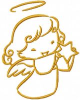 Gold angel with star free embroidery design