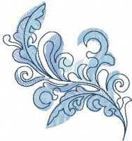 Blue swirl decoration free embroidery design