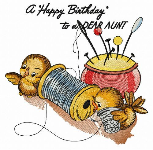 A Happy Birthday to a DEAR AUNT machine embroidery design