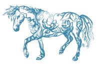 Floral horse 2 embroidery design