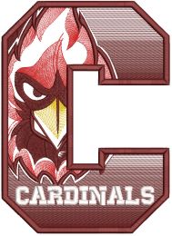 Cardinal big C embroidery design