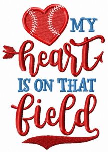 My heart is on that field embroidery design
