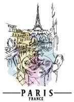 Paris France 3 embroidery design