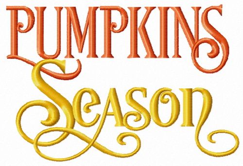 Pumpkin season machine embroidery design