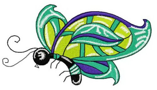 Lawn butterfly machine embroidery design
