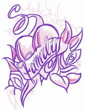 Family embroidery design