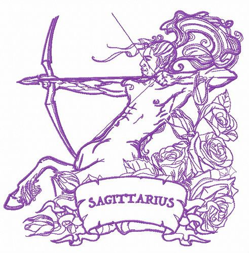 Zodiac sign Sagittarius 6 machine embroidery design