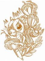 Squirrel with nuts embroidery design