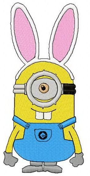 Happy Easter Minion 3 machine embroidery design