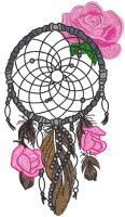 Romantic dreamcatcher embroidery design