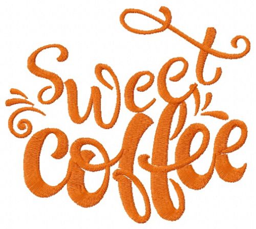 Sweet coffee machine embroidery design