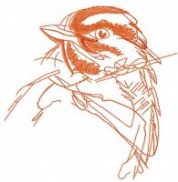Sparrow sketch free embroidery design 3