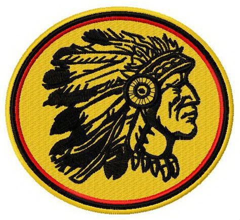 Native American Indian chief mascot 2 machine embroidery design