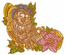 Coquet owl embroidery design