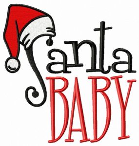 Santa Baby Santa hat embroidery design