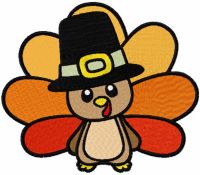 Little turkey embroidery design