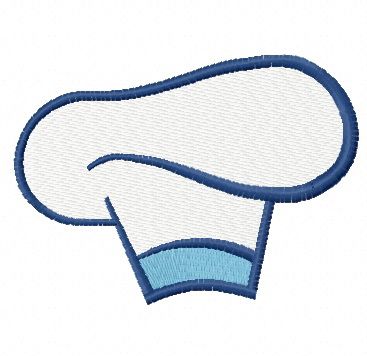 Chef hat machine embroidery design