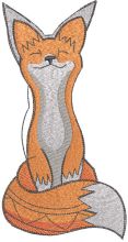 Meditating fox embroidery design