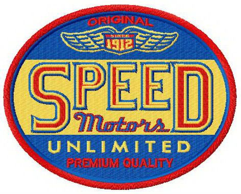 Speed motors logo machine embroidery design