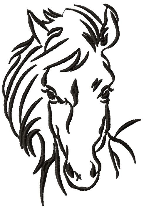 Horse sketch 2 machine embroidery design