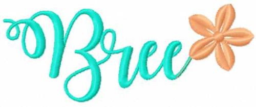 Bree name free embroidery design
