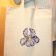 Shopping bag with iris flower free embroidery