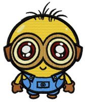 Chibi minion embroidery design