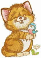 Glad cat embroidery design