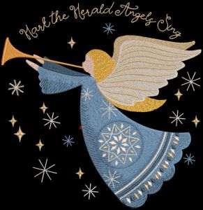 Hark the Herald Angels Sing embroidery design