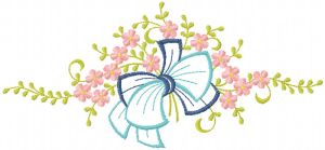 Bow in spring flowers embroidery design